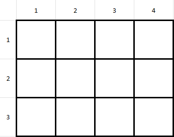matriz de 3 filas por 4 columnas